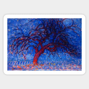 Evening; Red Tree (1909) by Piet Mondrian Sticker